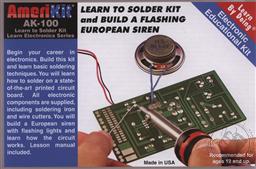 Amerikit Learn to Solder Kit and Build a Flashing European Siren (Electronic Experiment Kit - Requires Soldering) Model AK-100,Elenco Electronics