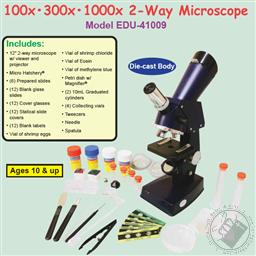 Discovery Planet Two-Way Die-Cast Microscope Set (100x, 300x, 1000x Zoom),Discovery Planet