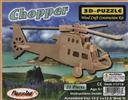 3-D Wooden Puzzle: Chopper (Wood Craft Construction Kit) 23 Pieces Ages 5 and Up,Puzzled Inc