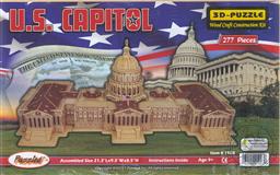 3-D Wooden Puzzle: U.S. Capitol / United States Capitol Building (Wood Craft Construction Kit) 277 Pieces Ages 9 and Up,Puzzled Inc