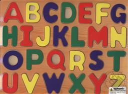 Learn My ABCs Upper Case Raised Wood Puzzle (Learn Upper Case Alphabet Puzzle) Ages 3 and Up (Puzzle/ Wooden),Puzzled Inc
