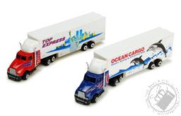 Top Express Tractor Trailer Die Cast Model with image of NYC and Statue of Liberty (7 inch length/ 7