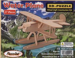 3-D Wooden Puzzle: Water Plane (Wood Craft Construction Kit) 27 Pieces Ages 6 and Up,Puzzled Inc