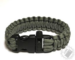 Dark Gray Survival Bracelet with Whistle,JB Outman