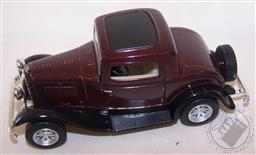 Kinsmart 1/34 Scale Diecast 1932 Ford 3-window Coupe Hard Top Pull back Action & Opening Doors (Color: Maroon),Kinsmart