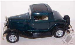 Kinsmart 1/34 Scale Diecast 1932 Ford 3-window Coupe Hard Top Pull back Action & Opening Doors (Color: Green),Kinsmart