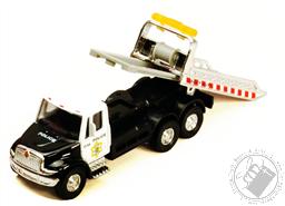 International Police Rollback Tow Truck Diecast with Pullback Action (Color: Black),Shing Fat LTD