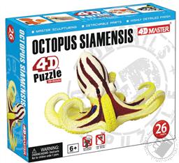 Octopus Simensis 4D Puzzle with Realistic Detail (26 Pieces for Ages 6 and Up) (Biology Model),4D Master