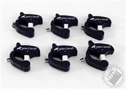Cable Clamp, SMALL Cable / Power Tool / Computer Cable Clamp, Black Color (Set/ Pack of 6),QA Worldwide