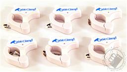 Cable Clamp, SMALL Cable / Power Tool / Computer Cable Clamp, White Color (Set/ Pack of 6),QA Worldwide