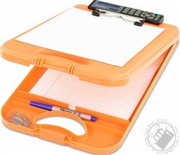 Storage Clipboard with Calculator, Blaze Orange Color (Fits forms up to 8.5 in x 12 in),Saunders USA