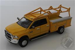 2018 Dodge Ram 3500 Dually Laramie Diesel w/ Hitch & Ladder Rack 1:64 Scale Diecast Model (Yellow),Greenlight Collectibles 