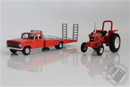 1969 Ford F-350 Ramp Flatbed Tow Truck & Unrestored 1985 Ford 5610 Tractor 1:64 Scale Diecast Model F350,Greenlight Collectibles 