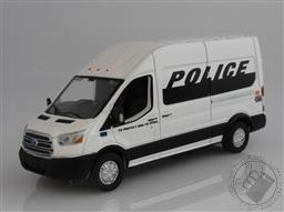2019 Ford Transit High Roof Police Prisoner Transport Van 1:64 Scale Diecast Model (White),Greenlight Collectibles 