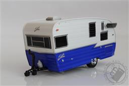 1962 Camper/ Travel Trailer RV, Shasta Airflyte - White and Dark Blue 1:64 Scale Diecast Model,Greenlight Collectibles 