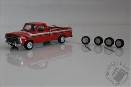 1975 Ford F100 Explorer Pickup Truck w/ Spare Tires 1:64 Scale Diecast Model F-100 (Red),Greenlight Collectibles 