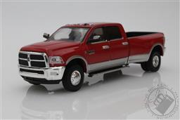 2018 Dodge Ram 3500 DRW Dually Big Horn Diesel w/ Hitch 1:64 Scale Diecast Model (Red and Silver, Harvest Edition),Greenlight Collectibles 