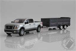 2018 Nissan Titan XD Pickup Truck Pro-4X and Double Axle Dump Trailer 1:64 Scale Diecast Model,Greenlight Collectibles 