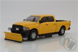 2014 Dodge RAM 1500 Tradesman Pickup Truck w/ Snow Plow 1:64 Scale Diecast Model (Yellow)	,Greenlight Collectibles 