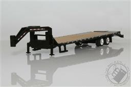 Black Flatbed Gooseneck Trailer For Pickup Trucks 1:64 Scale Diecast Model,Greenlight Collectibles 