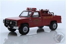 Fire & Rescue Series 1 - 1986 Chevrolet C20 Custom Deluxe - Lawrenceburg, Indiana Fire Department First Attack Unit with Fire Equipment, Hose and Tank,Greenlight Collectibles 