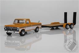 Hitch & Tow Series 22 - 1976 Ford F-150 Ranger XLT Trailer Special with Flatbed Trailer,Greenlight Collectibles 