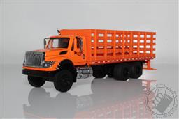 2018 International Workstar Flatbed Stake Truck 1:64 Scale Diecast Model, SD Trucks (Orange),Greenlight Collectibles 