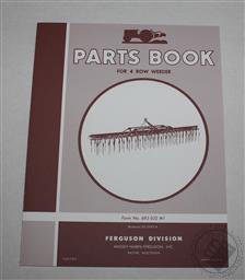 Ferguson 4 Row Weeder, Tiller, Cultivator Parts Book / List, Tractor Part Manual,Harry Ferguson Inc.