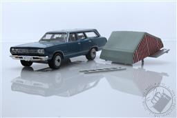 The Great Outdoors Series 1 - 1969 Plymouth Satellite Station Wagon with Camp'otel Cartop Sleeper Tent 1:64 Scale Diecast Model,Greenlight Collectibles 