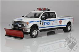2019 Ford F-350 Dually - New York City Police Dept (NYPD) Class 3 Hazmat with Snow Plow 1:64 Scale Diecast Model,Greenlight Collectibles 