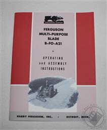 Ferguson B-FO-21 Multi-Purpose Grader/ Rear Blade Operators Manual, Ford, Massey,Harry Ferguson Inc.