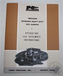 Ferguson H-BO-20 Reversible Heavy Duty Disc Harrow, Operators/ Owners Manual,Harry Ferguson Inc.