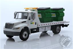 H.D. Trucks Series 22 - 2013 International Durastar Flatbed - Waste Management with Commercial Dumpsters,Greenlight Collectibles 