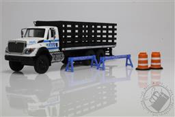 S.D. Trucks Series 3 - 2017 International WorkStar Platform Stake Truck - New York City Police Department (NYPD) with Public Safety Accessories,Greenlight Collectibles 