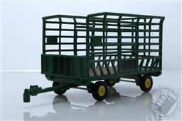 Down on the Farm Series 6 - Bale Throw Wagon - Green with Yellow Wheels,Greenlight Collectibles 