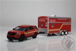 Hitch & Tow Series 10 - 2016 Ford Explorer Official Fire Department City of New York (FDNY) with FDNY Special Operations Command Trailer,Greenlight Collectibles 