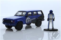 The Hobby Shop Series 12 - 2001 Jeep Cherokee Sport MOPAR Off-Road with Race Car Driver,Greenlight Collectibles 