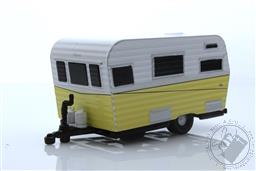 Hitched Homes Series 11 - 1959 Siesta Travel Trailer - White and Yellow,Greenlight Collectibles 