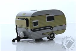 Hitched Homes Series 11 - 1958 Catolac Deville Travel Trailer - Gold, Black and Aluminum,Greenlight Collectibles 