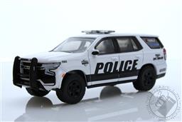 Hot Pursuit - 2021 Chevrolet Tahoe Police Pursuit Vehicle (PPV) - General Motors Fleet Police Show Vehicle - White and Black (Hobby Exclusive),Greenlight Collectibles Greenlight Collectibles 
