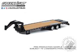 Gooseneck Trailer - Black with Red and White Conspicuity Stripes (Hobby Exclusive),Greenlight Collectibles 