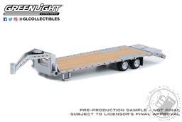 PREORDER Gooseneck Trailer - Primer Gray with Red and White Conspicuity Stripes (Hobby Exclusive) (AVAILABLE AUG-SEP 2022),Greenlight Collectibles 