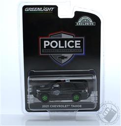 CHASE, 2021 Chevrolet Tahoe Police Pursuit Vehicle (PPV) - General Motors Fleet - Black, Green Machine,Greenlight Collectibles 