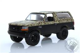 All-Terrain Series 14 - 1996 Ford Bronco (Lifted) - Custom Matte Black and Camouflage,Greenlight Collectibles