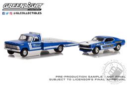H.D. Trucks Series 24 - 1969 Ford F-350 Ramp Truck with 1969 Ford Mustang Ford Drag Team ‘The Going Thing’ - Hubert Platt’s 'Georgia Shaker',Greenlight Collectibles 