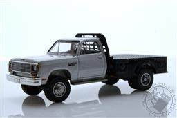 Dually Drivers Series 12 - 1985 Dodge Ram W350 Power Ram Dually Flatbed - Silver,Greenlight Collectibles
