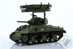 PREORDER Battalion 64 - 1945 M4 Sherman Tank - U.S. Army World War II - 40th Tank Battalion, 14th Armored Division with T34 Calliope Rocket Launcher (Hobby Exclusive) (AVAILABLE SEP-OCT 2022),Greenlight Collectibles