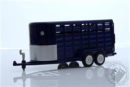 Hitch & Tow Trailers - 14-Foot Livestock Trailer - Dark Blue (Hobby Exclusive),Greenlight Collectibles