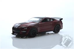 PREORDER Auto World Premium - 2022 Release 2B - 2020 Shelby GT500 - Rapid Red w/Gloss Black Roof Plus Twin Hood & Roof White Stripes (AVAILABLE AUG-SEP 2022),Auto World