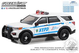 PREORDER Hot Pursuit - 2020 Ford Police Interceptor Utility - New York City Police Dept (NYPD) with NYPD Squad Number Decal Sheet (Hobby Exclusive) (AVAILABLE FEB-MAR 2023),Greenlight Collectibles
